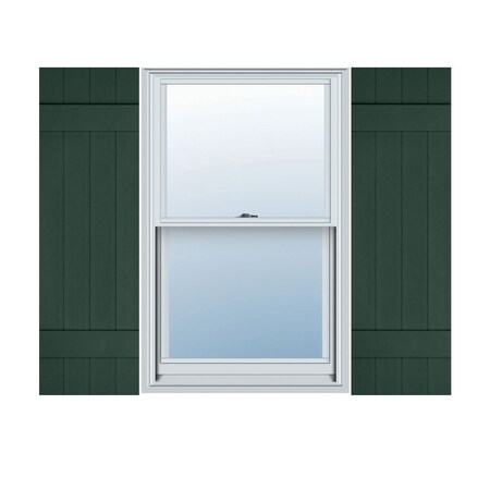 Ekena Millwork 14-in. W x 51-in. H Mid-America Vinyl, Size Four Board Joined Shutters, 122 - Midnight Green, PR 00031451122